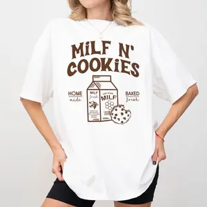 Funny Milk And Cookies Mama Clothing, Adult Humor T-shirt, Funny Mom Graphic Tee, Funny Gift For Mom