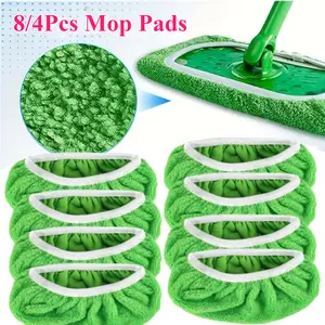 Pack of 8/4 Reusable Mop Pads Refill Set Compatible with Swiffer Sweeper Mop,Dry Sweeping Cloths & Wet Mopping Cloths for Household Cleaning,Washable Microfiber Pads for Mopping Floors,Hand Tools Kits