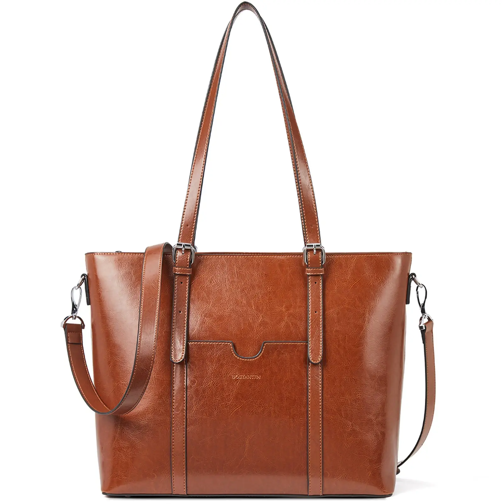 Carol Genuine Leather Briefcase - Vintage Tote Handbag Purse