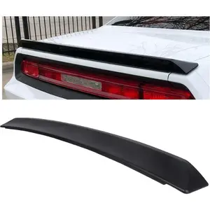 Rear Spoiler Wing Compatible with 2008-2023 Dodge Challenger SRT Style - Rear Trunk Lid Wing Spoiler Ducktail Lip Spoiler Paintable Matte Black Car Accessories