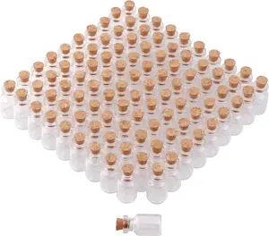 100 count 2ml Mini  Clear Glass Jars with Cork Stoppers Small Glass Bottles  Vials for Arts Crafts DIY Projects Wedding Party Favors
