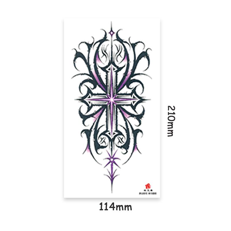 9 Sheets Cross Design Temporary Tattoos for Adults - Realistic, Long-Lasting, Waterproof Fake Tattoo for Men and Women - Arm Leg Sleeve,  Easy to Apply and Remove