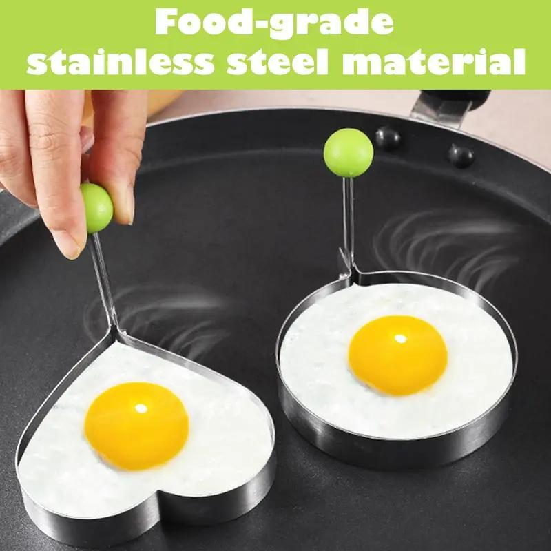 【Free Shipping 】4-Piece Fried Egg Ring Mold Set Nonstick for Griddle Pan Enhancing Cooking Convenience with Non-Stick Coating and Versatile Use clear separator aluminum Manual