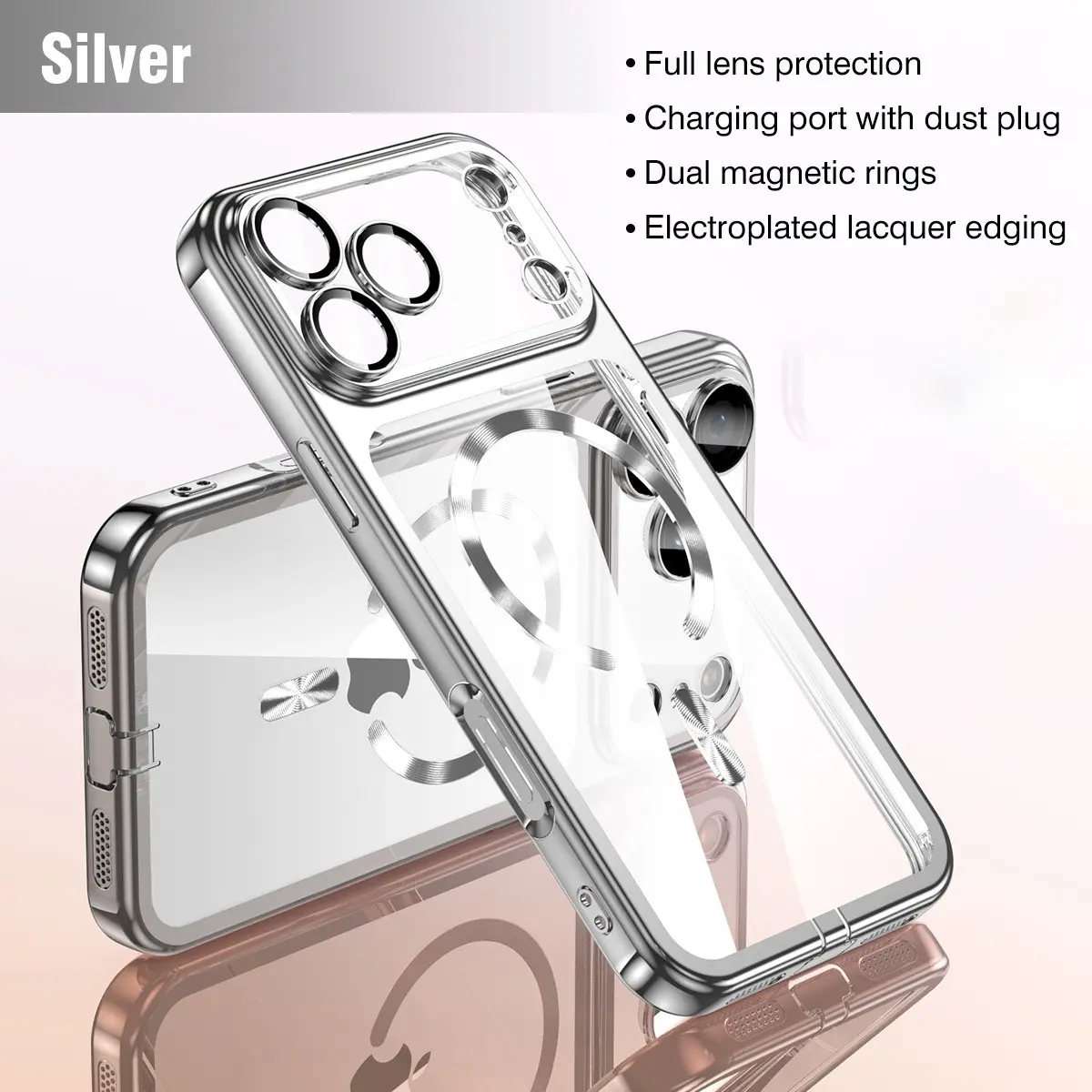 Suitable for iPhone 17 Pro Max Protective Smartphone case, Stylish protective cover, complete lens protection, charging port with dust cover, retaining original color, modern aesthetics, scratch resistant, Shockproof protector