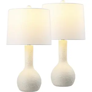 Katee 24.75" Modern Scandinavian Textured Resin/Metal Gourd LED Table Lamp