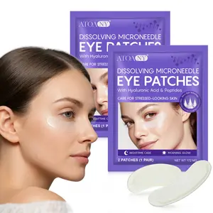 Atoany Micro Needle Eye Patches, Nighttime Repair with Hyaluronic Acid & Peptides, Tightening & Smoothing Under-Eye Area, Paper Material