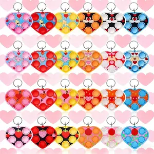 Valentine Present Wrapped Mini Heart Toys for Kids Children Classroom Students Birthday Party Favors Gifts (24 heart with card)