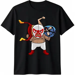 Cool Mexican Wrestling Lucha Libre Mask - Retro Legend Casual Short sleeve Cotton T-Shirt