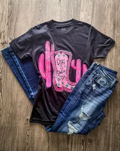 Dirt is Cowgirl Glitter Tee in Black