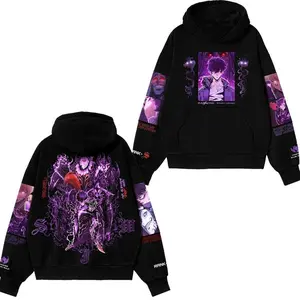 Solo Leveling Anime Hoodie – Sung Jinwoo Dark Knight Graphic Sweatshirt – Solo Leveling Power Design – Hero Cosplay Hoodie for Fans