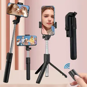 Portable Selfie Stick Tripod, 360° Rotatable Smartphone Stand with Wireless Remote Control, Expandable Selfie Stick for Live Streaming & Photography, Selfie Accessories