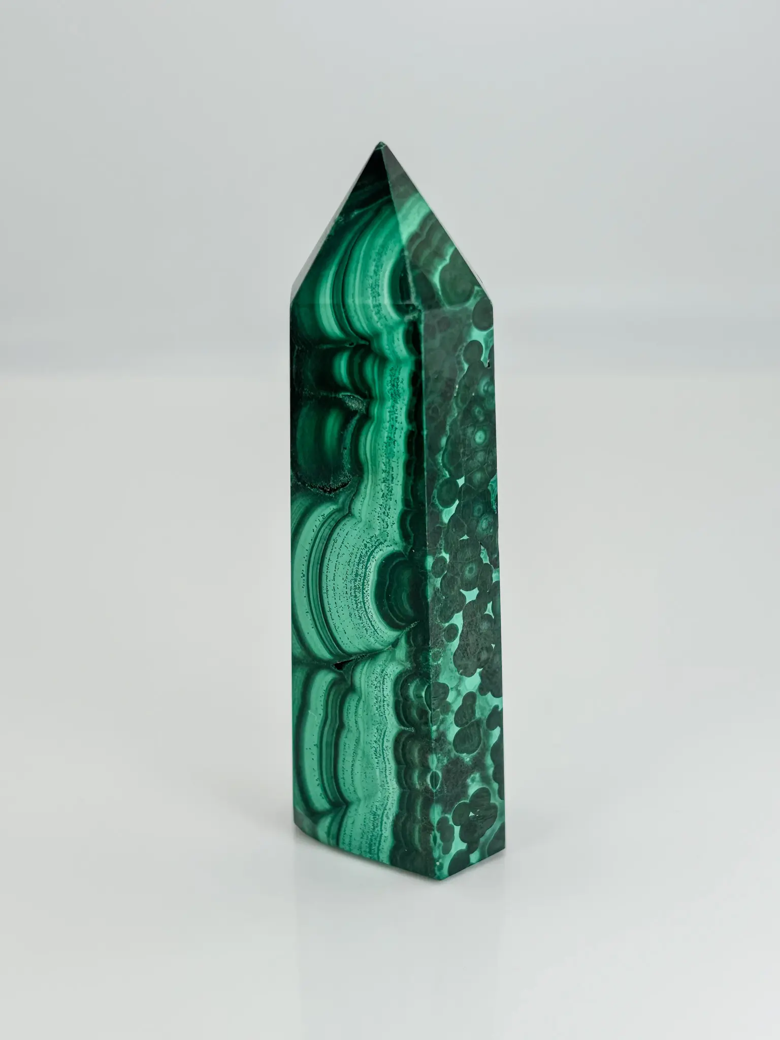 Malachite Tower for Energy Healing and Transformation - Vibrant Green Crystal