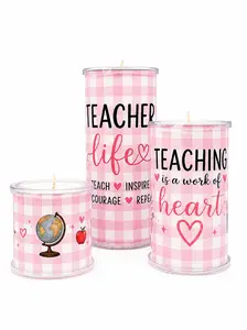 Teacher Life Wrap Set for Your Wrap A Candle Bases | Teacher Appreciation Gift | Reusable Candle Wraps