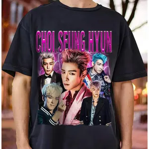 🎤🎶 Choi Seung Hyun Vintage Graphic T-Shirt – Bigbang Inspired K-Pop Tee, Iconic Fan Merchandise, Soft Unisex Cotton, Retro Korean Music Fashion, Casual Summer Camiseta, Everyday Outfit, Oversized Streetwear Top, Trendy Music Fan Merch