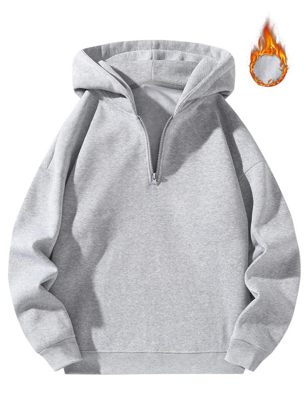 Men's Hooded Sweater, Long Sleeve Pullover, Regular Version, Soft Breathable Fabric, Durable, Daily Comfort, Machine Washable, Casual Outdoor, Urban Street Style, Men in Grey Hoodie