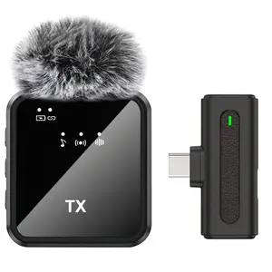 Wireless Lavalier Microphone for Phones & iPad, Compact Type-C Lapel Mic, 2.4G Plug-and-Play USB Streaming Mic with Low Latency & Noise Reduction, Ideal for Interviews, Videos & Live Podcast Equipment