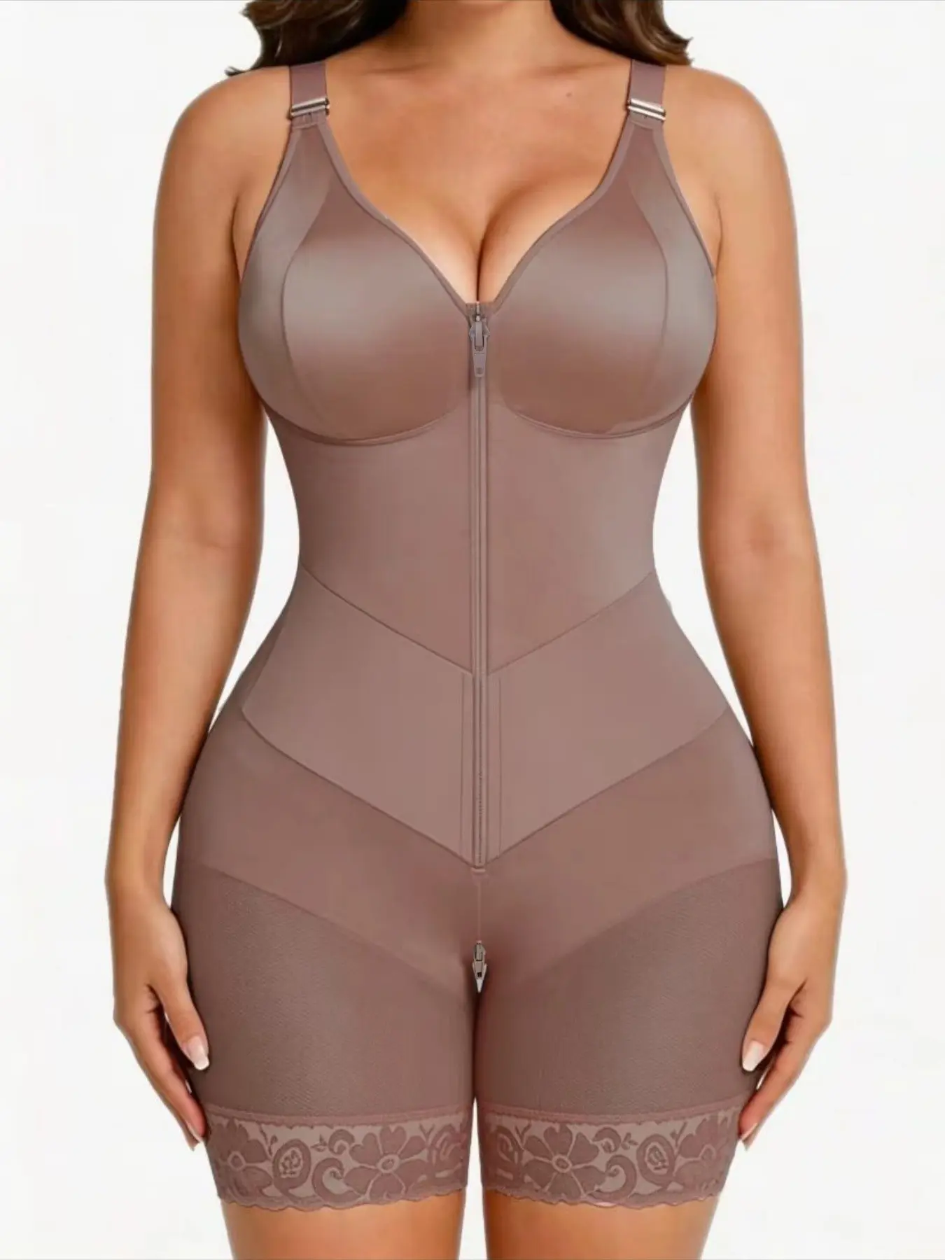Women's Breathable Double-Layer Mesh Shapewear Bodysuit, Faja Shapewear Romper, Colombian Shapewear, Waist Cinching and Butt Lifting Design Jumpsuit, V-Neck Soft Skin-Friendly, Adjustable Straps Body Shaper, Suitable For Daily Or Sports
