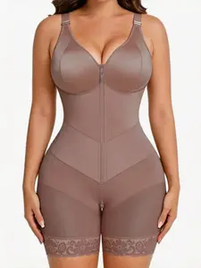 1 Count Women's Breathable Double-Layer Mesh Shapewear Bodysuit, Colombian Shapewear, Waist Cinching and Butt Lifting Design Jumpsuit, V-Neck Soft Skin-Friendly, Adjustable Straps Body Shaper, S-Curve Silhouett, Suitable For Daily Or Sports