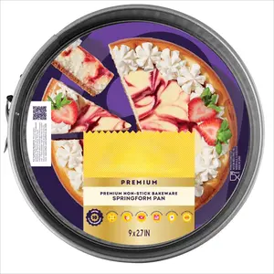 Premium 9X3 Non-Stick Steel Springform Cheesecake Pan Removeable Bottom Deep-Dish Pizza Pan, Packaging May Vary