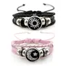 Vintage Punk Sun & Moon Lovers Stackable Bracelet - Multi-Layer Beaded Woven Band with Glass Accents, PU Leather, Funky Unique BF & GF Couple Accessory, Anniversary Jewelry for Women, Accessories for Women, Gifts for Him, GF Gift