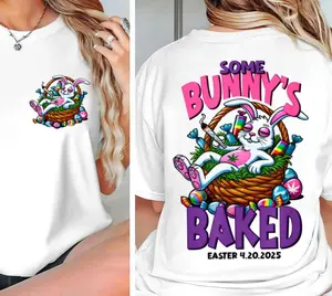 Easter Bunny Weed Smoking Rabbit Cannabis 420 Day Shirt - Sweatshirt - Hoodie 2 Side, Some Bunny's Baked Easter, Easter Day Shirt, Funny Easter Day