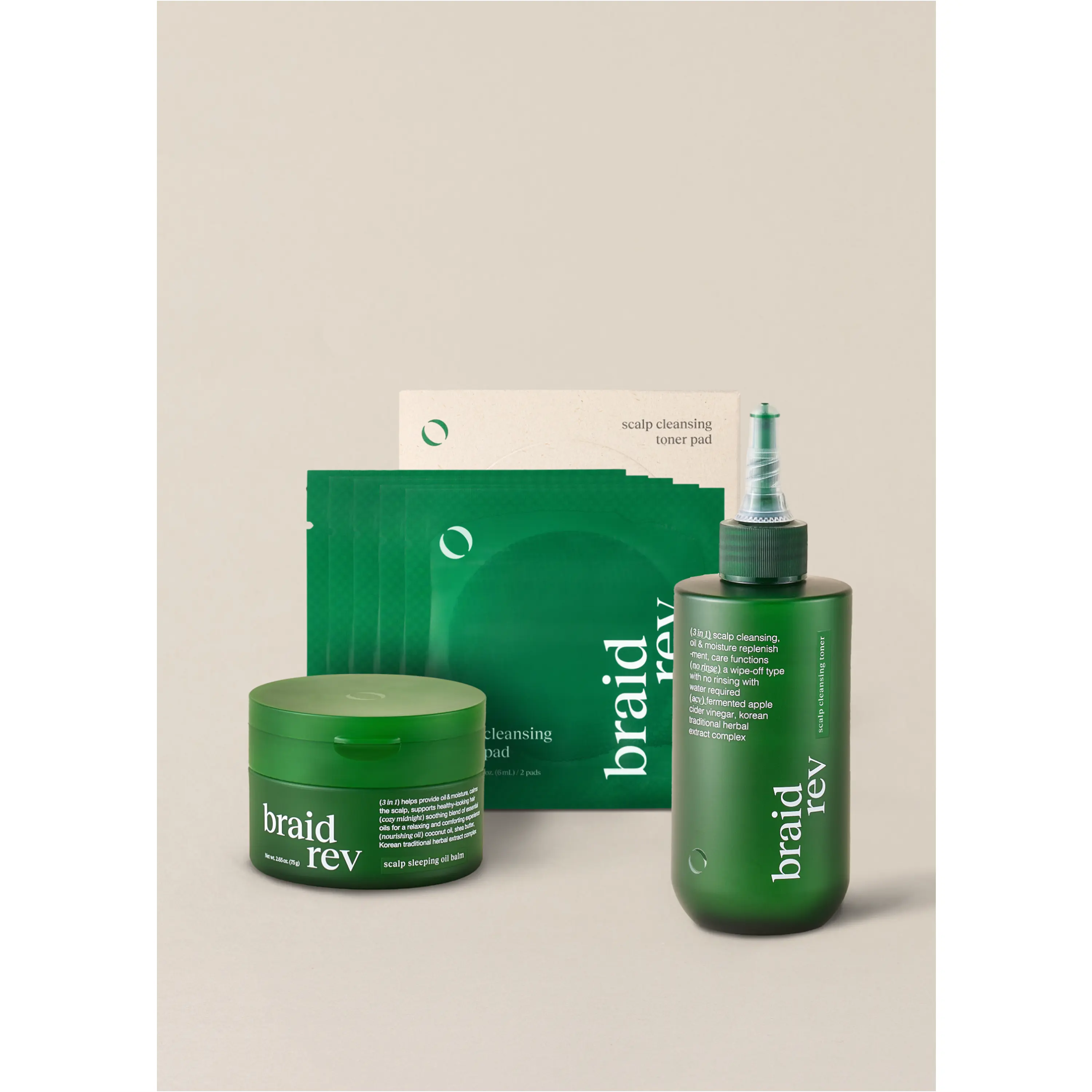 Braid Rev The Full Routine Bundle (Toner, Toner Pad, Oil Balm)