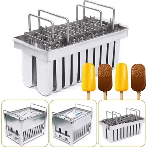 20pcs Commercial Popsicle Molds Industrial Stainless Steel Ice Lolly Popsicle Molds Ice Cream Maker Mold Stick Holder With Lid Single Cup Capacity (20pcs 112g) Kitchen Gadgets Dessert