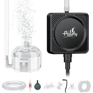 Mini Aquarium Air Pump, Ultra Quiet  Aerator Kit for 1-15 Gallon Fish Tanks with Air Tubing, Air Stone, Check Valve & Suction Cups