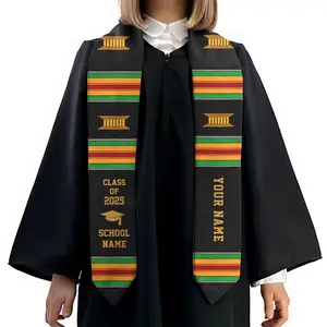 Personalized Kente Pattern Graduation Stoles Class of 2025 Kente Stoles Sash, Black Girl Magic, Black Grad Stole 2025 Gift ID-0415-LKFI
