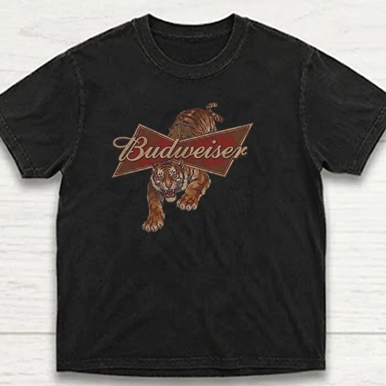 Budweiser Tiger Graphic Tee, 90s Y2K Style Cotton Shirt,Comfort Color Shirt, Graphic Tee Tops Underwear Crewneck Menswear T Shirt Streetwear
