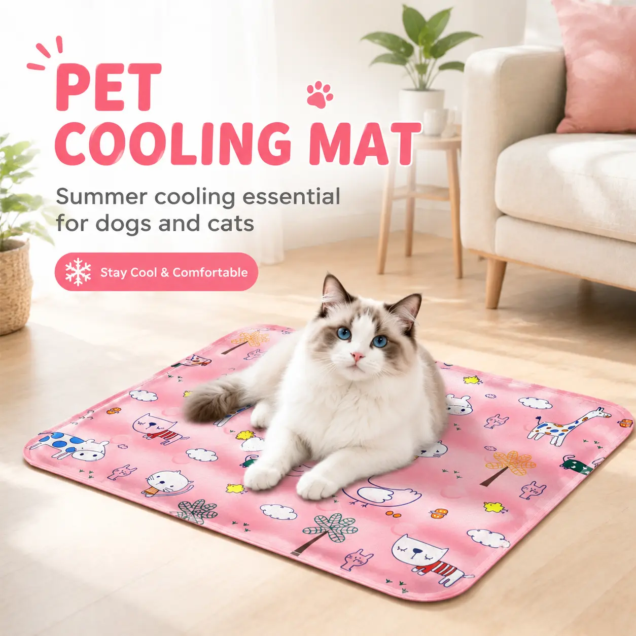 Water Filled Pet Cooling Mat, Washable Anti-Scratch Cool Pet  Pad, Non-Slip Summer Crate  with Large Water Filling Port, Summer Physical  Cooling Bed for Dogs & Cats,   Indoor Home Use Sofa,  Outdoor & Indoor Mat, Trending Pet Products