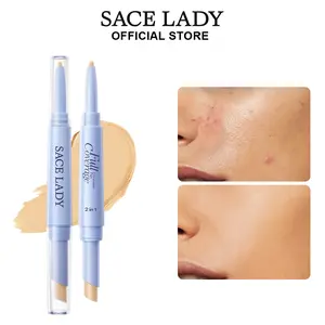 SACE LADY 2 in 1 Concealer Stick, Full Coverage Waterproof Concealer for Dark Circles, Acne Spots & Blemishes, Long Lasting Dual-Ended Concealer Pen