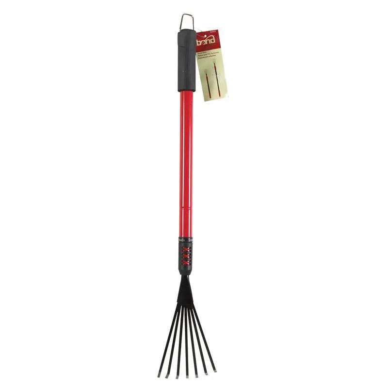 212 MAIN Bond LH013 Adjustable Size Steel Telescopic Garden Leaf Rake for Personal Use, 4.72 in. Rake Head, Extendable Length 32 in., Garden Supplies