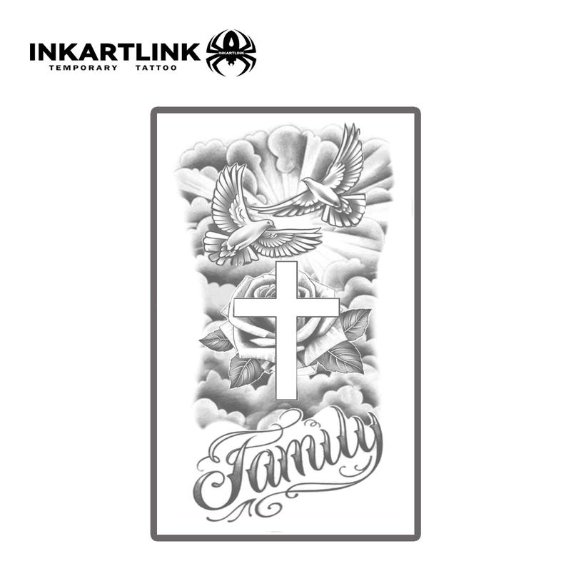 INKARTLINK Tattoo Tech, 2 Sheets Semi-Permanent Temporary Tattoos ,Dove of Peace 3,Adult Art Design,Lasts 1-2 Weeks, Waterproof, Realistic Look, No Adhesive, No Reflection,For Man And Woman,Ideal for Swimming, Party