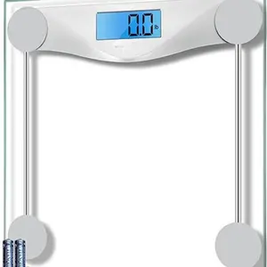 Bathroom Scale for Body Weight, Digital Weighing Machine for People, Accurate & Large LCD Backlight Display, 6mm Tempered Glass, 400 lbs