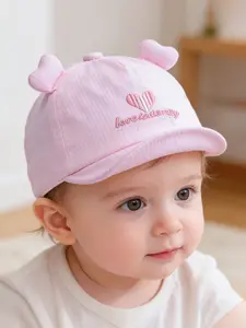 Baby Hat Cartoon Cute Baseball Cap with Embroidered Heart, Soft Brim for Boys and Girls, Suitable for 3-12 Months, Outdoor Play and Travel, Baby Shower