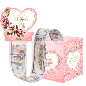 Mother's Day Money Gift Box for Cash Pull Money Balloon Box Pull Cash Surprise Balloon Kit Happy Mother's Day Decoration for Women Mom Wife Sister Gift