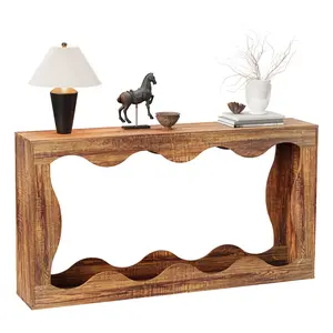 63" Farmhouse Console Table with Storage, Couch Table Behind Sofa, Long Entryway Sofa Station, Narrow Console Stand, Hallway Stand for Entryway Living Room
