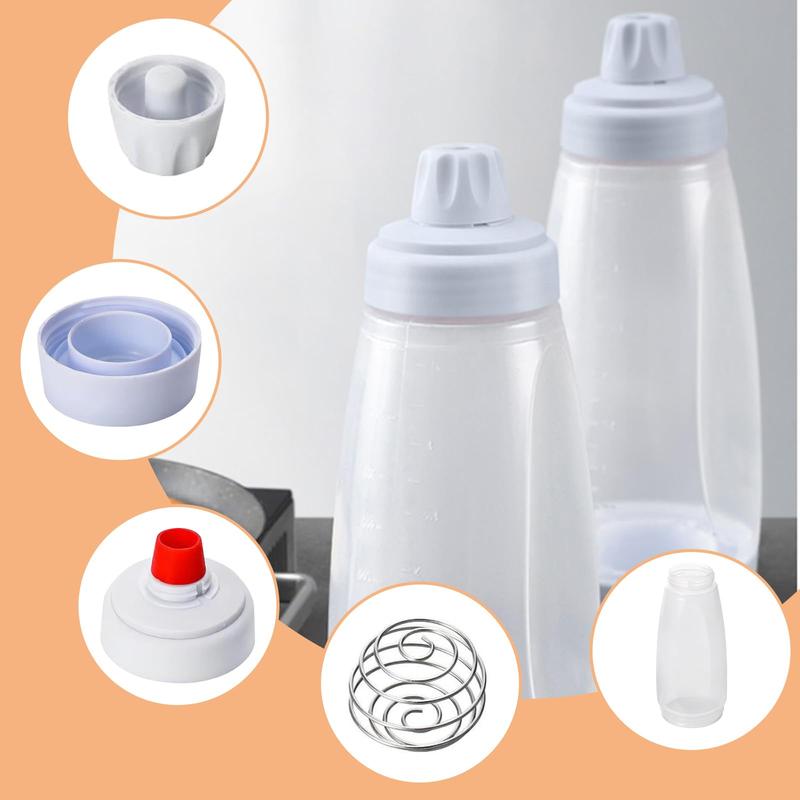 2-Pack Batter Mixer & Dispenser Bottle 33 Oz Silicone Squeeze with BlenderBall for Pancake Cupcake Crepe Making Durable Kitchen Tool Precise Dispensing Smooth Batter