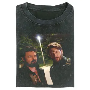 The Boys Duo Graphic T-Shirt, Billy Butcher Soldier Boy Night Selfie Scene, Unisex Streetwear Tee For Anti Hero Fans, Retro Gritty Streetwear Outfit