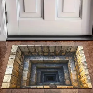 Optical Illusion Ground Crack Rug Non Slip Floor Mat for Front Doors Indoor Outdoor Entrances and Foyers Easy to Clean Stain Resistant Doormat for Patios and Porches Suitable for Indoor  Outdoor Use