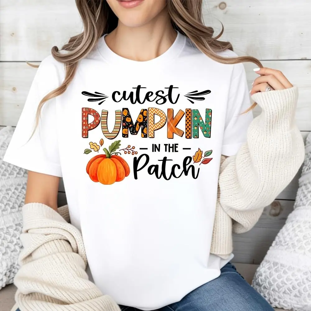 Cutest Pumpkin In The Patch Print, Raglan Long-Sleeved T-Shirt, Autumn Fall Harvest Festival Theme, Casual Halloween Party Wear