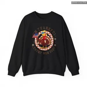 I'm thankful Sweater, #Trump won 2024, Thanksgiving sweatshirt, Funny chicken sweater, Friends Turkey Future is Bright