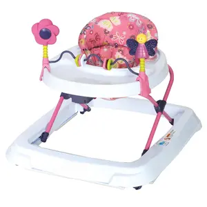 Activity Walker with Removeable Toy Bar, Multi-Directional Front Wheels, Tray, Adjustable Height and Flat Fold Frame for Storage, Ages 6 Months +, Emily Pink