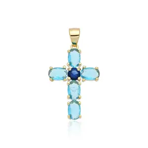 Cross Aqua Pendant
