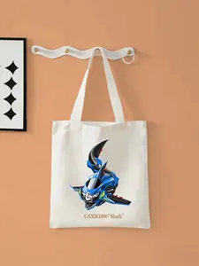 2026 new 3d stereoscopic printGSXR1000 SharkLarge-capacity canvas single-shoulder handbag, suitable for shopping, fitness and daily use. Foldable and reusable, an eco-friendly shopping bag
