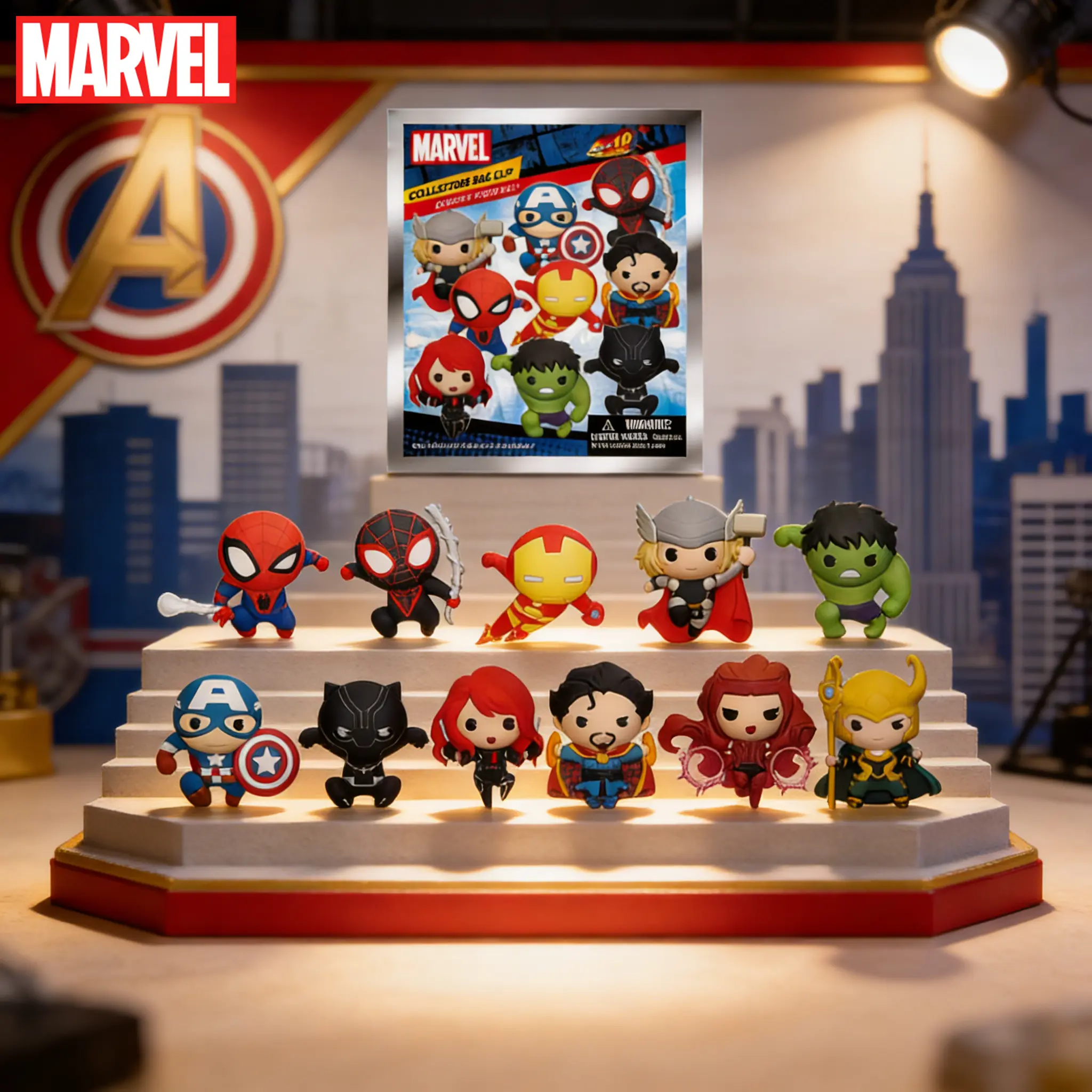 Marvel Avengers Blind Bag 1PC Officially Licensed PVC Keychain 3D Figurine Bag Clip Charms Blind Box Anime Figure Collector Keyring Backpack Decor