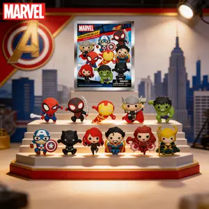 Marvel Avengers Blind Bag 1PC Officially Licensed PVC Keychain 3D Figurine Bag Clip Charms Blind Box Anime Figure Collector Keyring Backpack Decor
