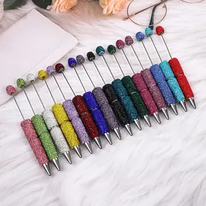 8-Pack Pure Color Rhinestone Bead Pens, Ink Rotating Ceramic Pen, Elegant Party Gift, Holiday Gift, Office Essential