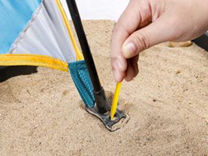 WolfWise Easy Up Beach Tent UPF 50+ Portable Instant Sun Shelter with Spring Opening System, 3 Sandbags, 4 Wind Ropes & 10 Stakes for Stability Outdoorfun,summerwins